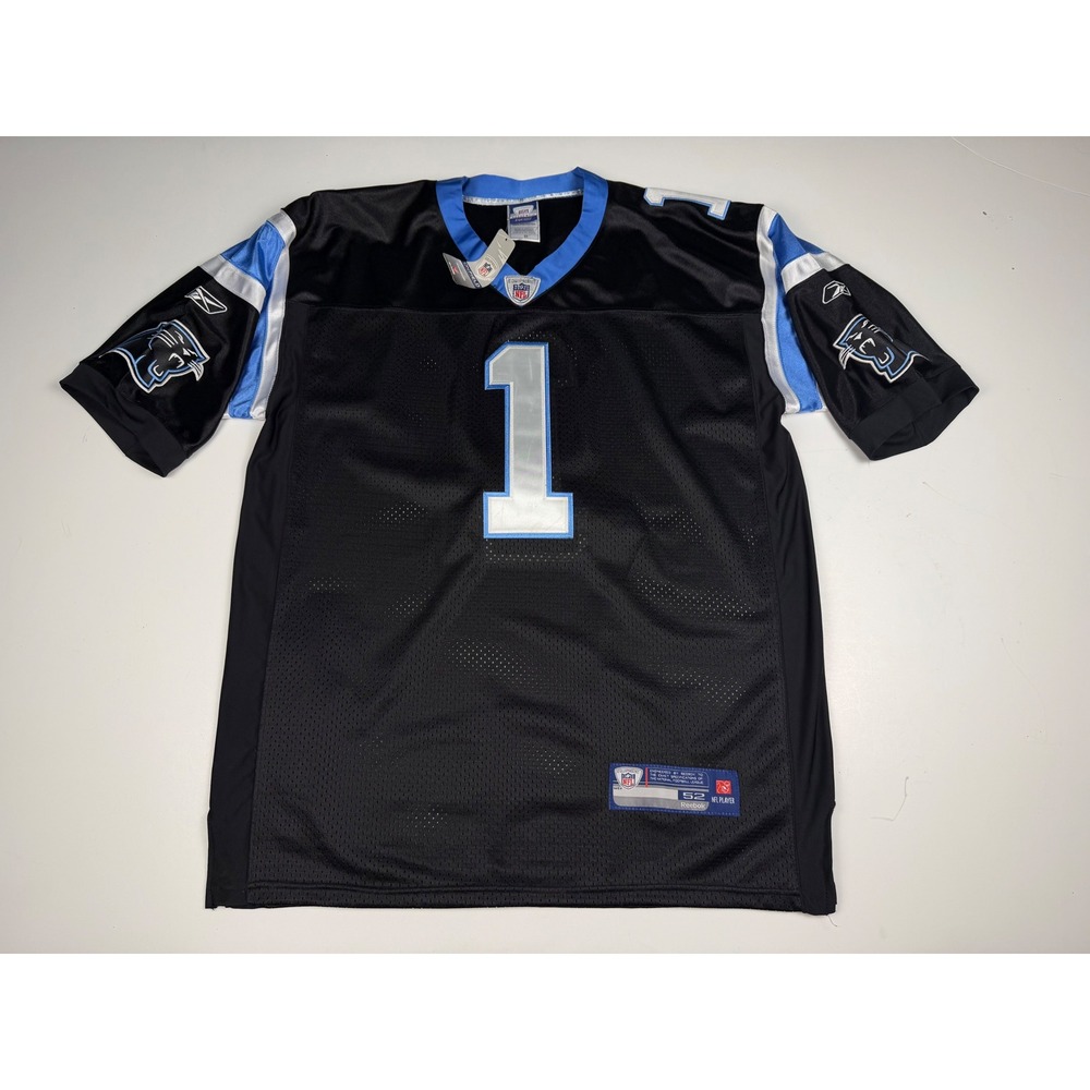 Reebok NFL Carolina Panthers Authentic Jersey Number 1 Cam Newton Mens Size 52